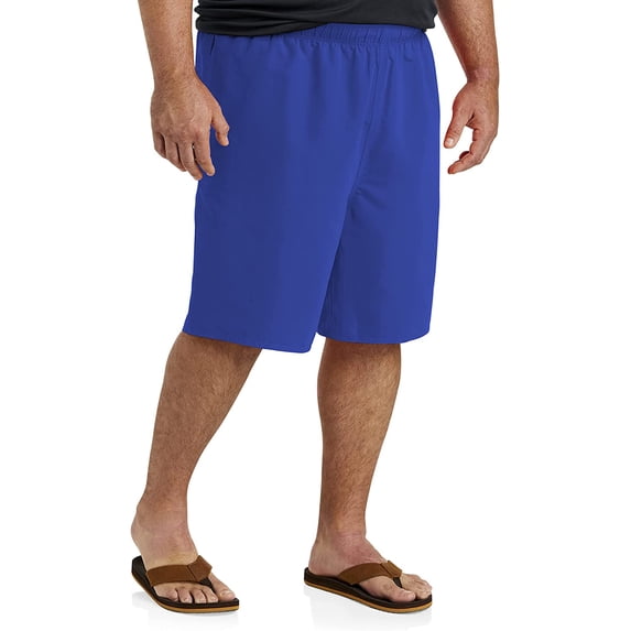 Big and Tall Essentials by DXL Men's Quick-Dry Swim Trunks, Blue, 4XL