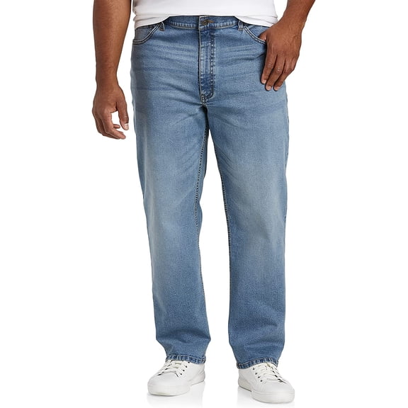 Big and Tall Essentials by DXL Men's Relaxed-Fit Jeans, Light Wash, 50W X 30L