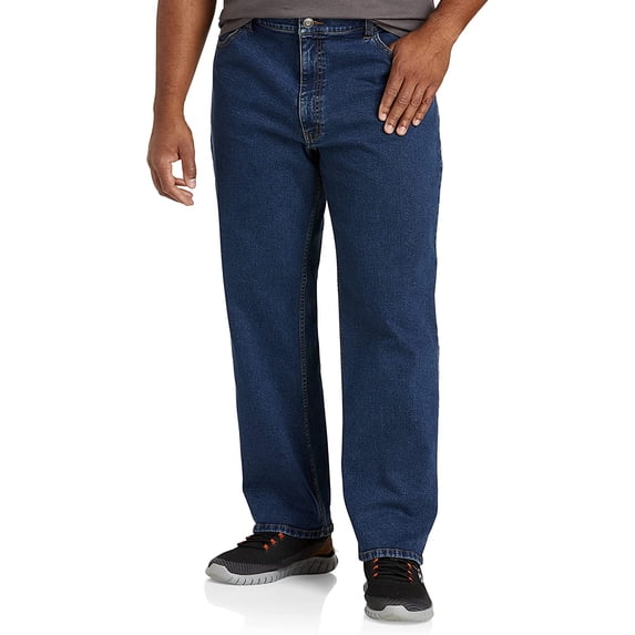 Big and Tall Essentials by DXL Men's Relaxed-Fit Jeans, Medium Wash, 44W X 30L