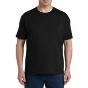 Big + Tall Essentials by DXL Men's Big and Tall Men's Short-Sleeve Crewneck T-Shirt, Black, 2XL, Pack of 2 Black 2XL