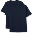 thumbnail image 1 of Big and Tall Essentials by DXL Men's Short-Sleeve Crewneck T-Shirt, Total Eclipse, 3XL, Pack of 2, 1 of 6
