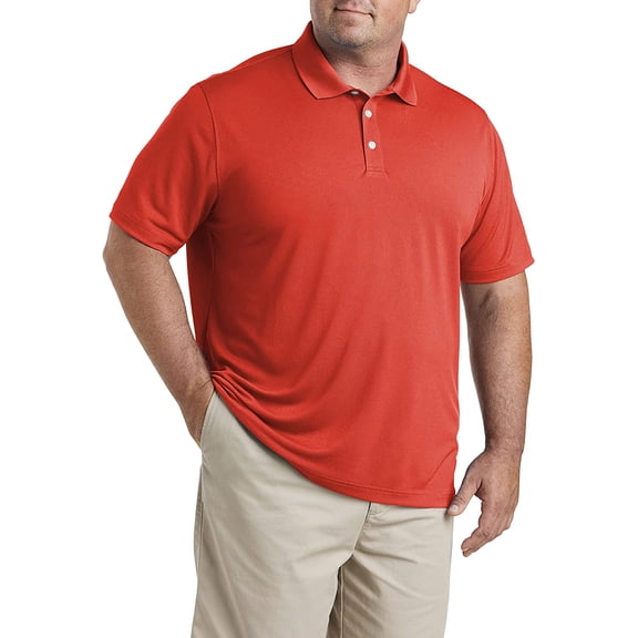 Big and Tall Essentials by DXL Men's Solid Golf Polo Shirt, Orange, 2XLT