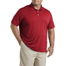 Big + Tall Essentials by DXL Men's Big and Tall  Men's Solid Golf Polo Shirt, Red, 2XLT Red 2XLT