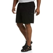 Big + Tall Essentials by DXL Men's Big and Tall Men's Twill Cargo Shorts, Black, 42