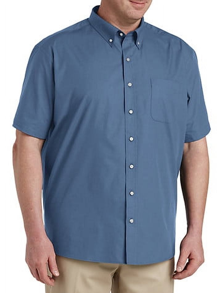 DXL Men's Big & Tall Sport Shirt, Short-Sleeve, Moonlight Blue, 2XLT ...