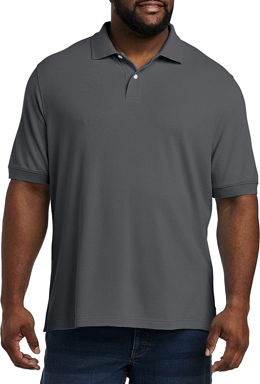 Big + Tall Essentials by DXL Piqué Mesh Short-Sleeve Polo Shirt