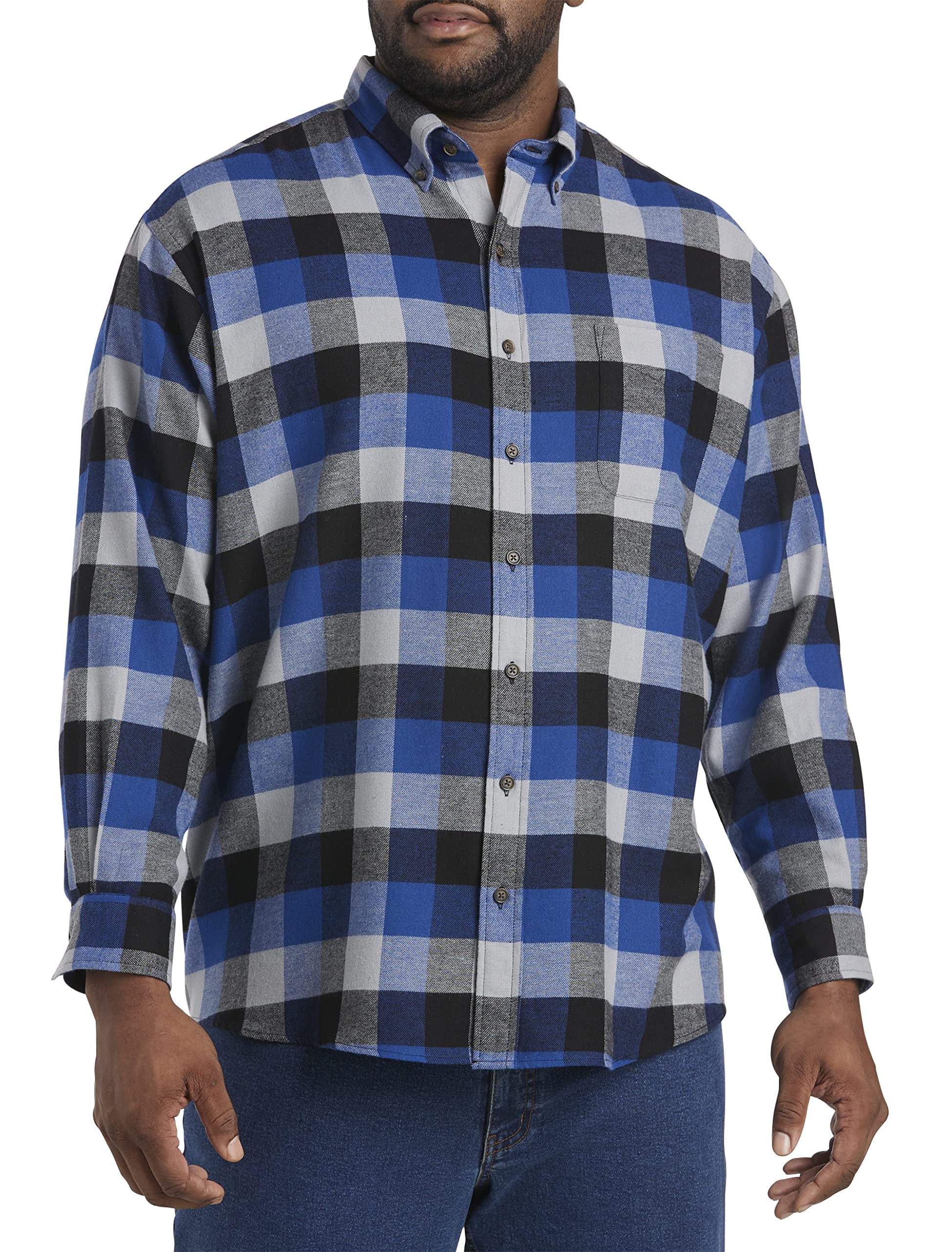 Big + Tall Essentials by DXL Plaid Flannel Sport Shirt