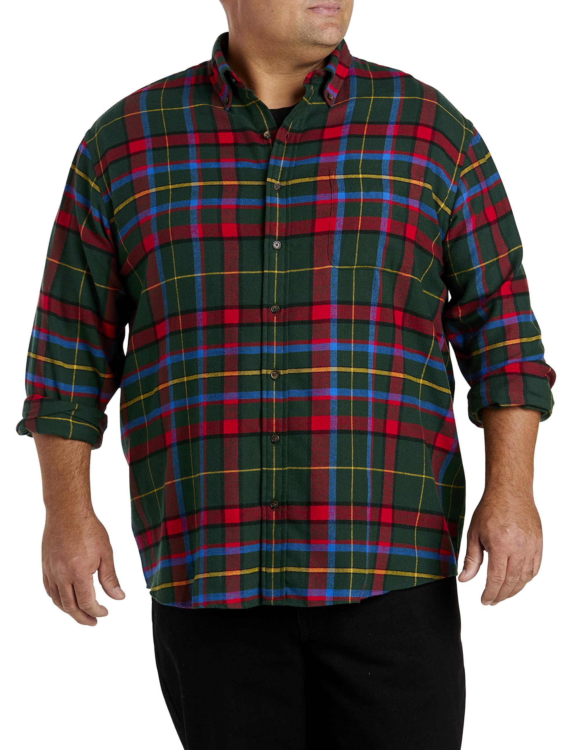 Big + Tall Essentials by DXL Plaid Flannel Sport Shirt
