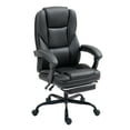 thumbnail image 1 of Big and Tall Executive Office Chair with Footrest, Ergonomic Computer Chair, High Back Swivel Recliner Home Reclining Chair with Lumbar Support, Height Adjustable, Padded Armrests, Rolling, Black, 1 of 8