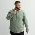 thumbnail image 1 of Big & Tall FLX Performance Untucked-Fit Long Sleeve Button Down Shirt Color: Sage Green Size: 3XB, 1 of 4
