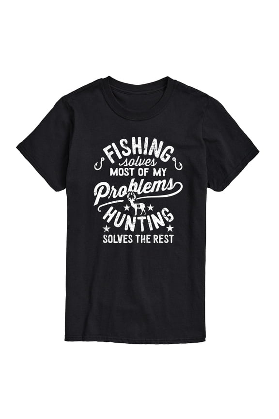 - Fishing Solves Most Problems - Men's Short Sleeve Graphic T-Shirt