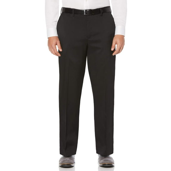 Big & Tall Flat Front Stretch Crosshatch Dress Pant