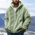 thumbnail image 1 of Big & Tall Fleece Jackets for Men Plus Size S-4X Long Sleeve Sherpa Coats with Pockets and Hoodie Casual Solid Color Thermal Warm Zip Up Jacket, 1 of 5