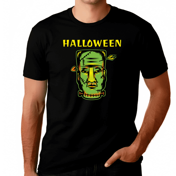 Big & Tall Frankenstein Funny Halloween T Shirts for Men Plus Size Funny Halloween Shirts for Men Plus Size