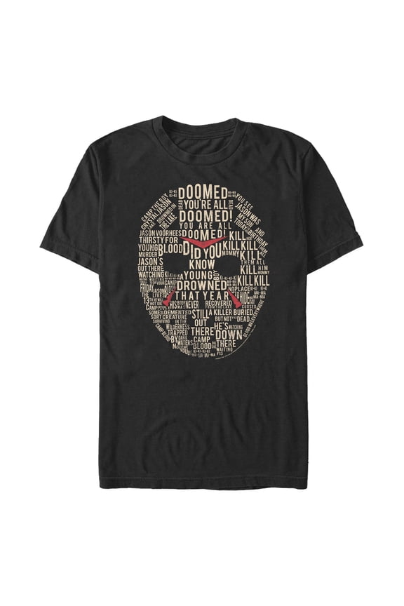 Men's Friday the 13th Jason Text Mask Graphic T-Shirt