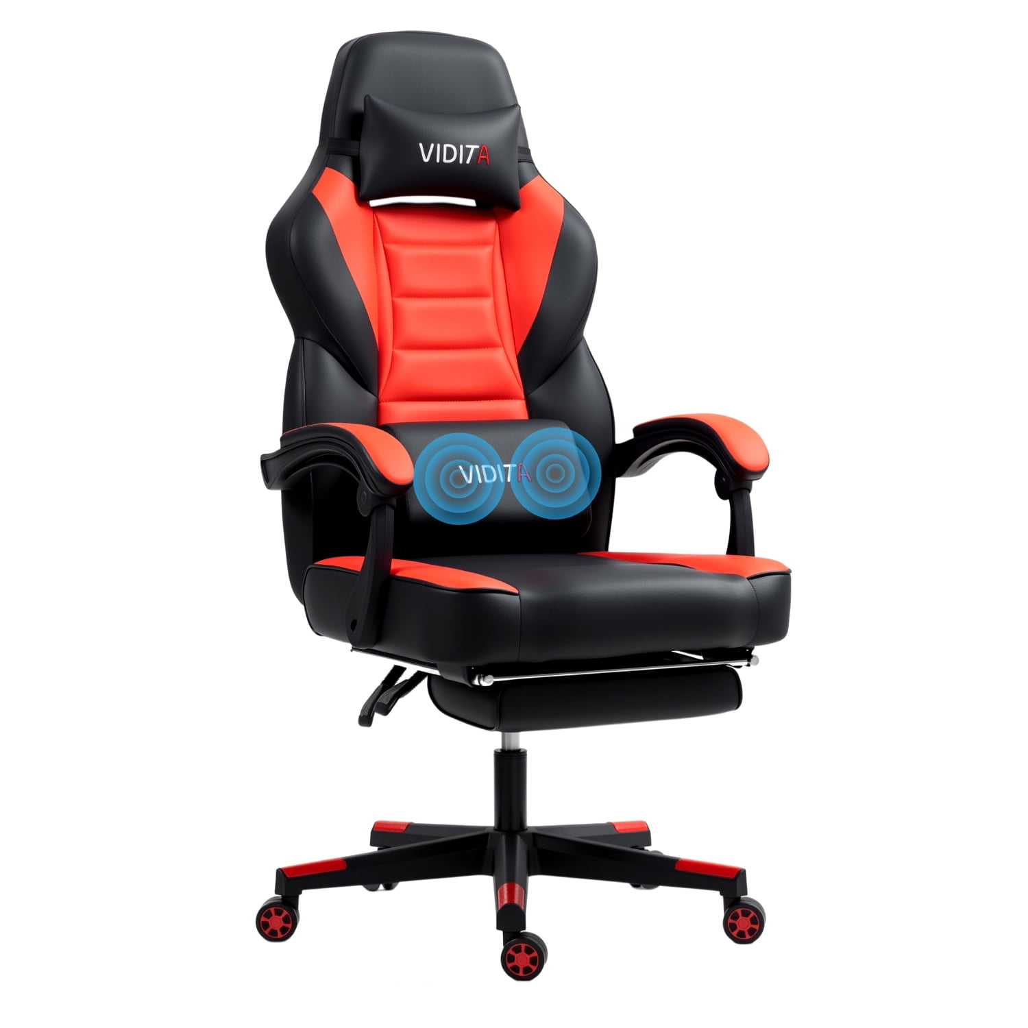 jysk gaming chair with leg support Huracan Vintage Gamer Chair with Footrest, Massage Lumbar Support