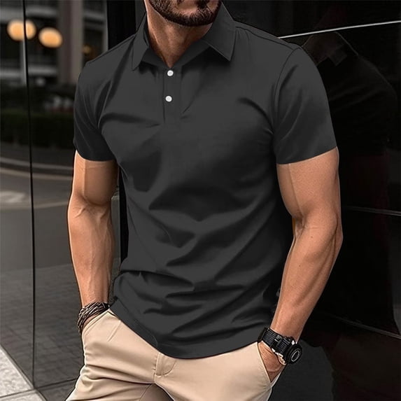 Big & Tall Golf Shirts for Men S-4X Plus Size Casual Short Sleeve Button Collared Tees Tops Basic Comfort Pullover Office Work T-Shirts