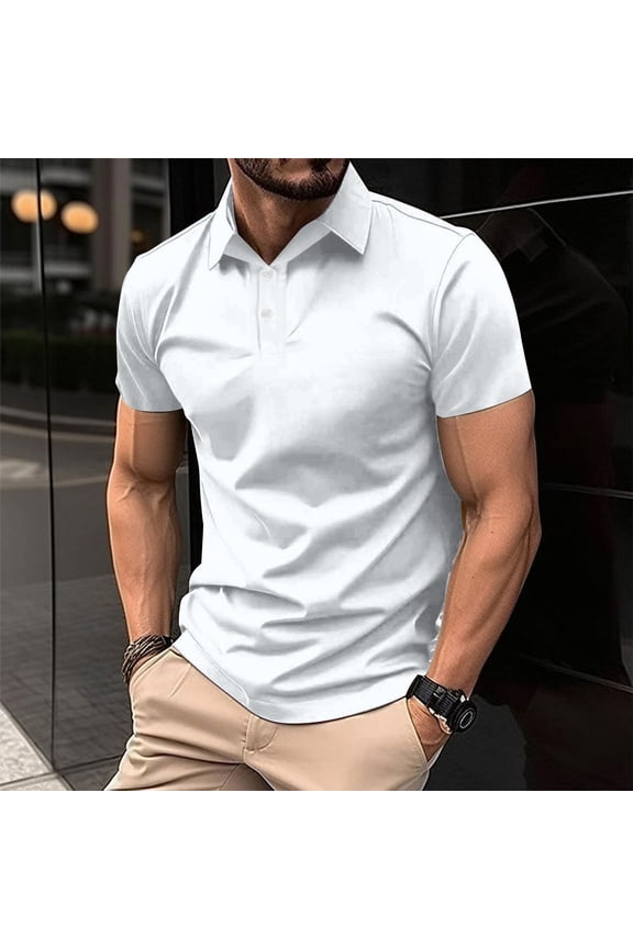 Big & Tall Golf Shirts for Men S-4X Plus Size Casual Short Sleeve Button Collared Tees Tops Basic Comfort Pullover Office Work T-Shirts