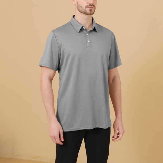 Big & Tall Golf Shirts for Men Plus Size S-5X Short Sleeve T-Shirts Mens Business Casual Solid Pullover Button Collared Workout Tees Tops