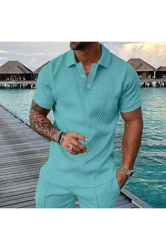 Big & Tall Golf Shirts for Men Plus Size S-5X Short Sleeve Tshirts Shirt Mens Casual Solid Color Pullover Button Collared Going-Out Work Tees Tops