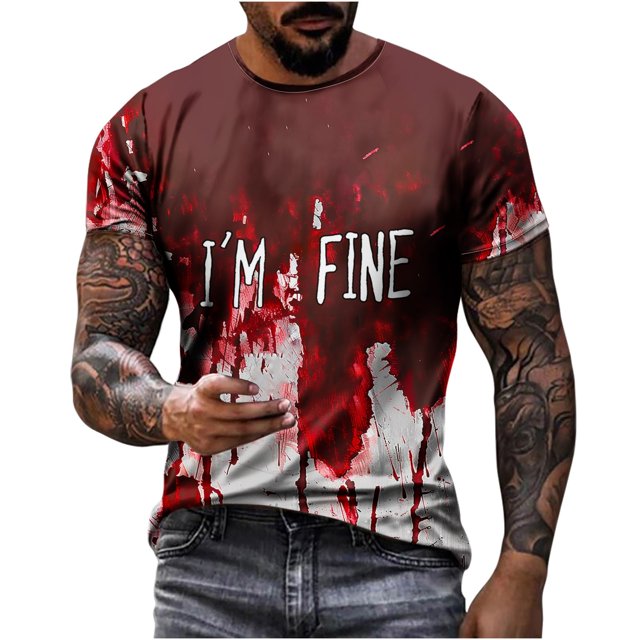Big and Tall Graphic T Shirts for Men Halloween Sweatshirt Short Sleeve