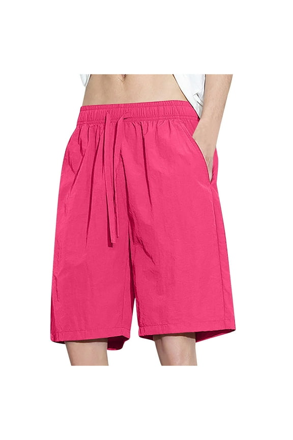Big and Tall Gym Shorts Men’s Clothing Sweatpants Shorts Men's Shorts Athletic Mens Summer Shorts Casual Beach Short Baseball Shorts for Men Utility Shorts, Hot Pink, M