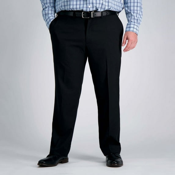 Big & Tall Haggar® Premium Comfort Straight-Fit Flat-Front Dress Pants Color: Black Size: 50X32