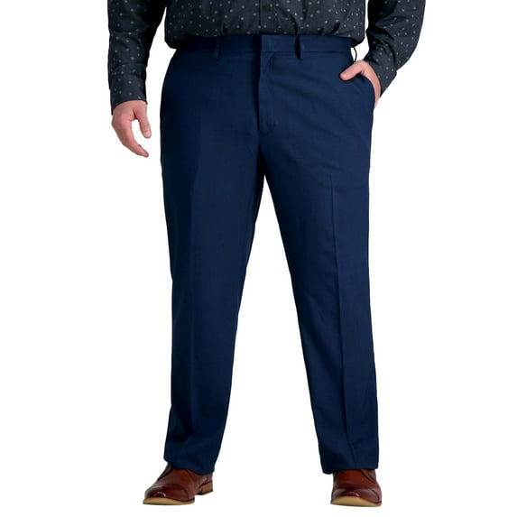 Big & Tall Haggar® Premium Comfort Straight-Fit Flat-Front Dress Pants Color: Blue Size: 46X32