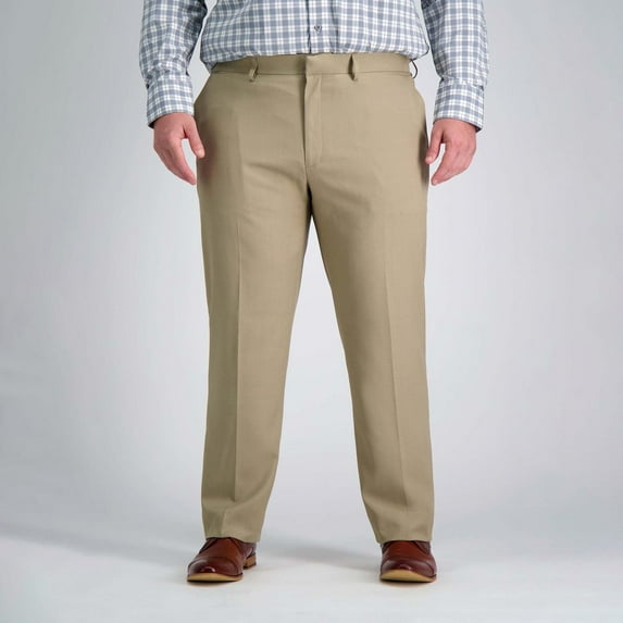 Big & Tall Haggar® Premium Comfort Straight-Fit Flat-Front Dress Pants Color: Khaki Size: 46X29