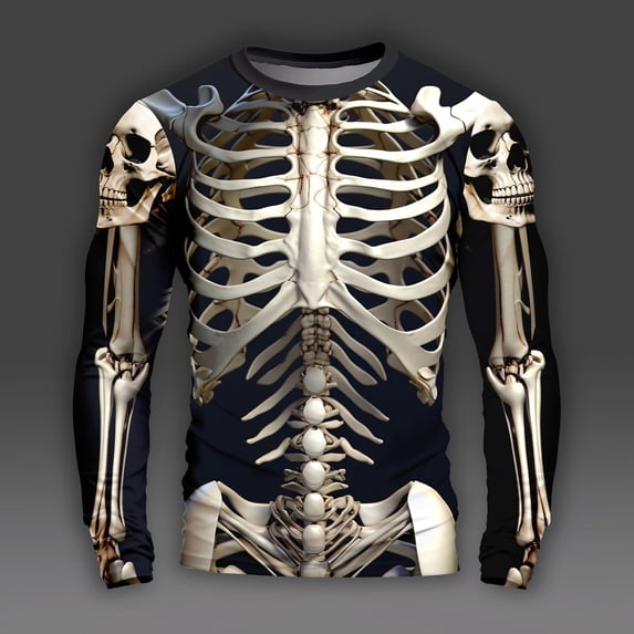 Big and Tall Halloween Tshirt for Men’s Casual Graphic Long Sleeve Tee Streetwear Crew Neck Top for Daily Wear Men’s Fashion Graphic Print T Shirt Khaki XL
