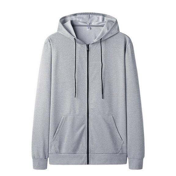 Big And Tall Hoodies For Men Full Zip Solid Color Fashion Loose Fit Hooded Sweatshirts Comfortable Soft Long Sleeve Pullover Tops Spring Fall Outfits Clothes Grey XXXL