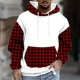 thumbnail image 1 of Big & Tall Hoodies for Men Plus Size M-5X Fleece Lined Sweatshirts with Front Pocket Casual Pullover Plaid Printed Thermal Warm Long Sleeve Hoodie Tops, 1 of 5