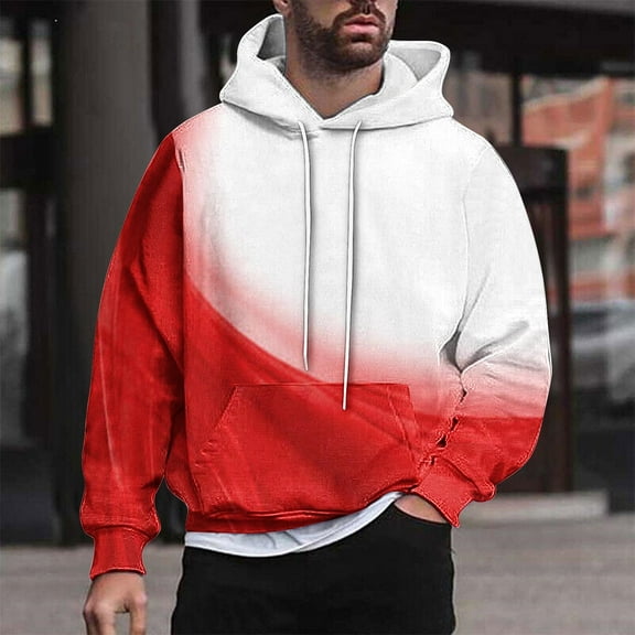 Big & Tall Hoodies for Men M-4X Plus Size Long Sleeve Pullover Sweatshirts with Pocket Casual Basic Loose Comfort Gradient Hoodie Tops