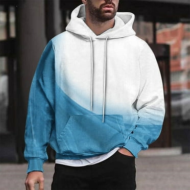 Big & Tall Hoodies for Men M-4X Plus Size Long Sleeve Pullover Sweatshirts with Pocket Casual Basic Loose Comfort Gradient Hoodie Tops Clearance