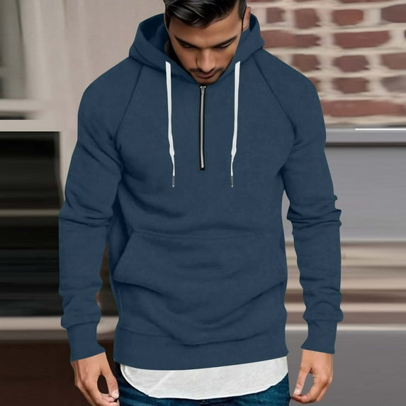 Big & Tall Hoodies for Men Plus Size S-4X Pullover Fleece Lined Sweatshirts with Pocket and Zipper Casual Long Sleeve Solid Thermal Warm Hoodie Tops