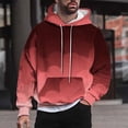 thumbnail image 1 of Big & Tall Hoodies for Men with Front Pocket Pullover Sweatshirts Plus Size M-4X Fleece Lined Long Sleeve Gradient Printed Thermal Warm Hoodie Tops, 1 of 5