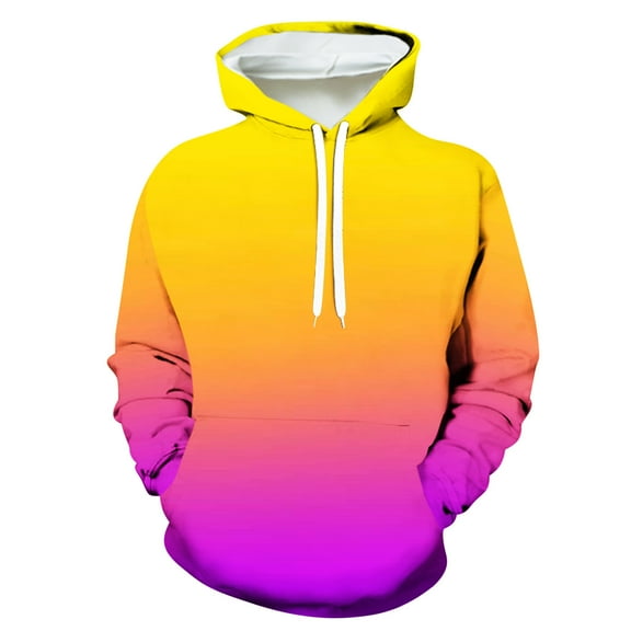 Big & Tall Hoodies for Men with Pocket Plus Size S-4X Fleece Lined Sweatshirts Mens Trendy Gradient Printed Pullover Thermal Warm Long Sleeve Hoodie