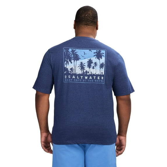 Big & Tall IZOD Saltwater Soft Wash Short Sleeve Graphic Tee Color: Dark Medieval Blue Size: XL TALL