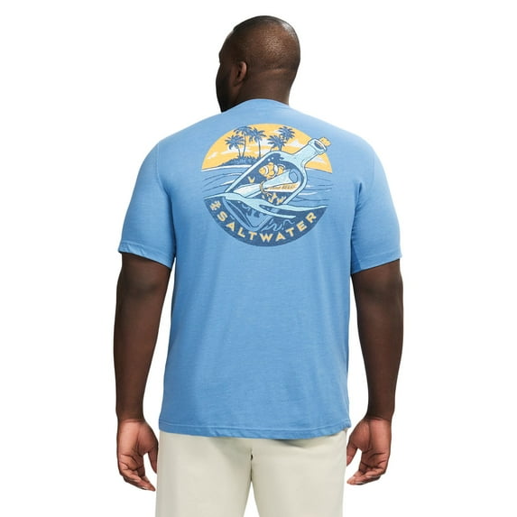 Big & Tall IZOD Saltwater Soft Wash Short Sleeve Graphic Tee Color: Riviera Blue Size: 3XB