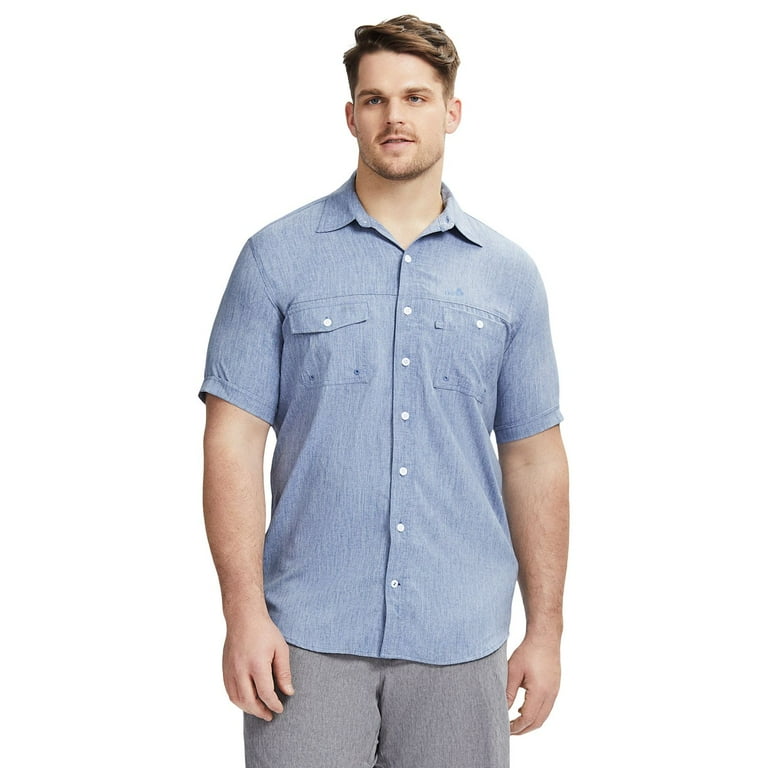 Big Tall IZOD Sunshield Performance Button Down Shirt Color Twilight Blue Size L TALL Walmart