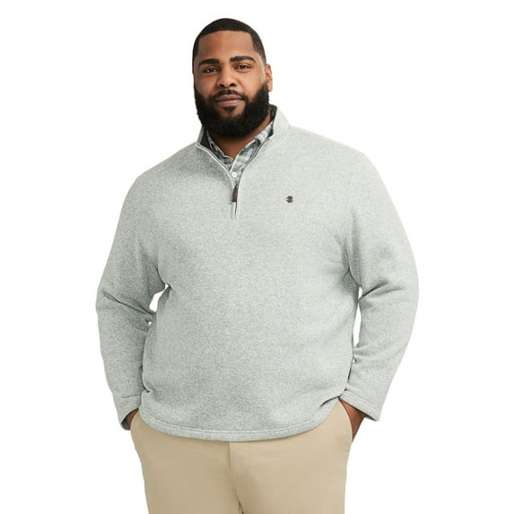 Big & Tall IZOD Thermasoft Sweater Fleece Quarter Zip Color: Light Grey Heather Size: 3XB