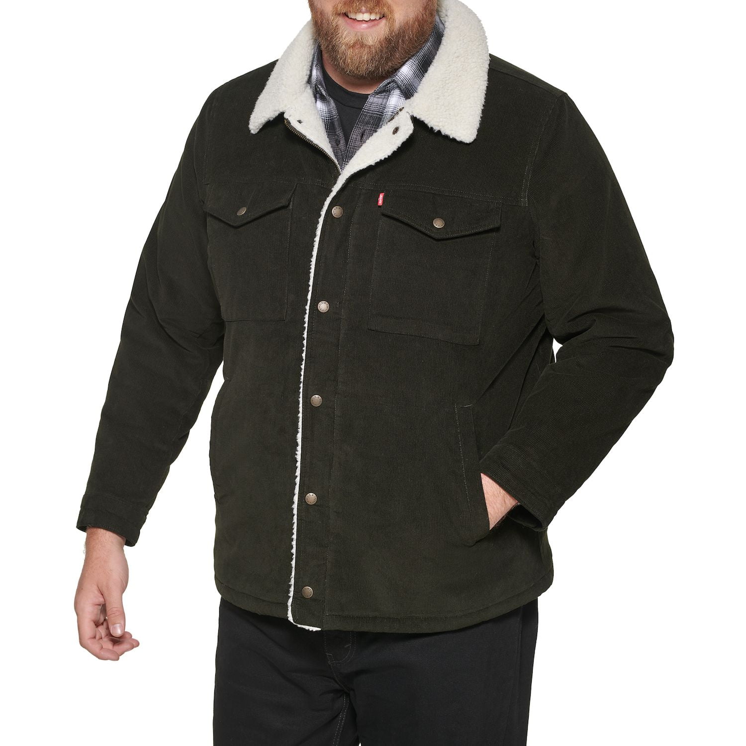 Big & Tall Levi's® Classic Corduroy Sherpa-Lined Trucker Jacket