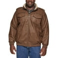 thumbnail image 1 of Big & Tall Levi's® Faux Leather Sherpa Lined Bomber Jacket Color: Earth Size: 3XB, 1 of 4