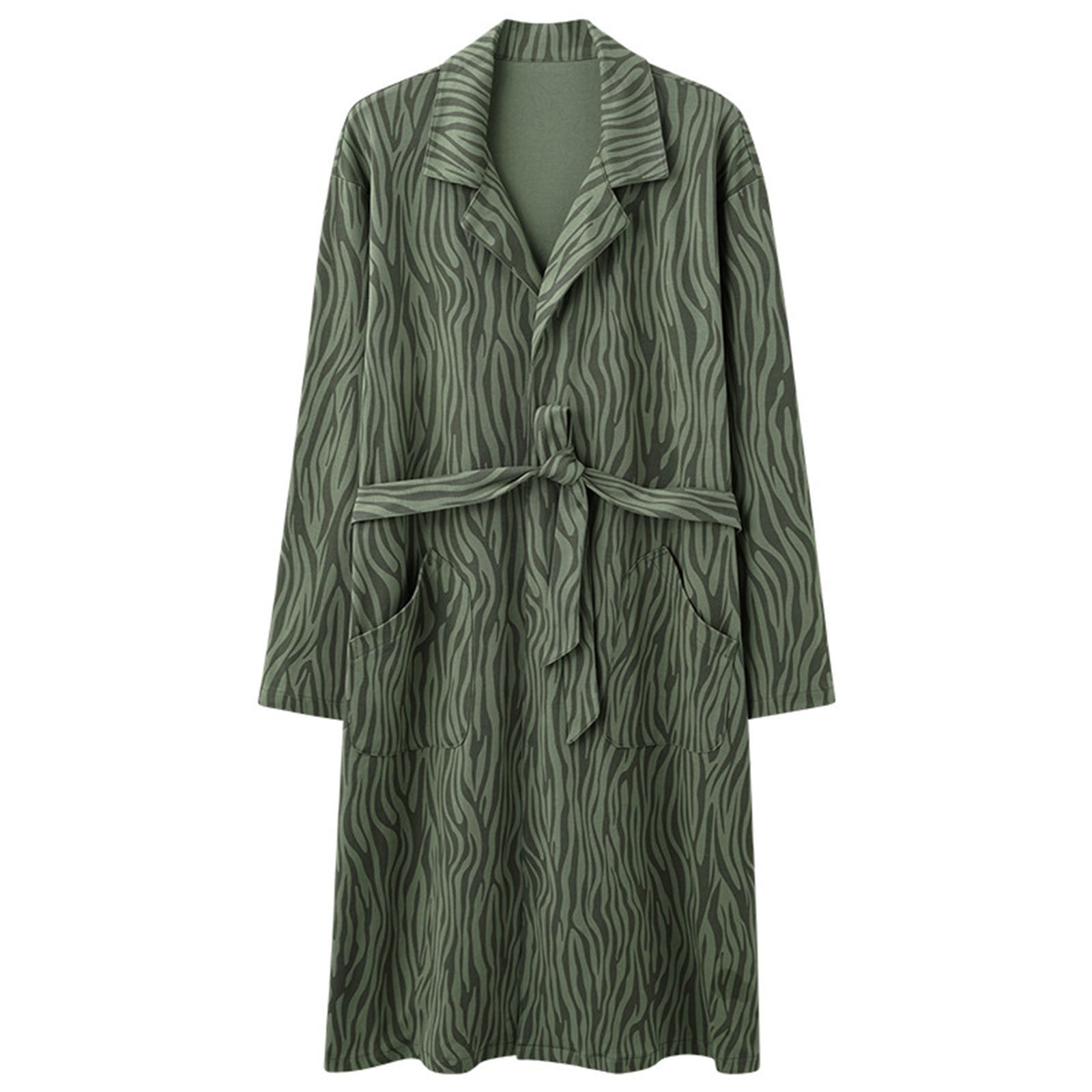 Big & Tall Long Sleeve Bathrobe Soft Cotton Collared Spa Robes with ...