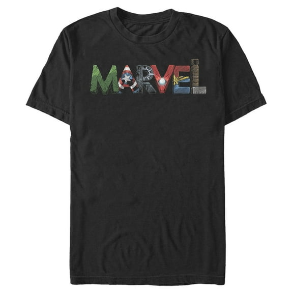 Men's Marvel Logo Hero Font  Graphic Tee Black 4X Large