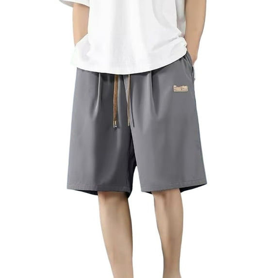 Big & Tall Men's 10" Inseam Ice Silk Athletic Shorts Quick Dry Cooling Workout Short Pants Above Knee Length Training Running Summer Fitness Bottoms with Pockets