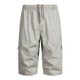 thumbnail image 1 of Big & Tall Men's 3/4 Capri Cargo Shorts Below Knee Quick Dry Twill Outdoor Hiking Short Pants with Multi Pockets Drawstring Elastic Waist Belt Loops Performance, 1 of 9