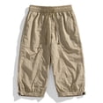 thumbnail image 1 of Big & Tall Men's 3/4 Capri Pants Loose Fit Below Knee Length Summer Lightweight Nylon Stretch Outdoor Hiking Short Pants Quick Dry Breathable Elastic Waist, 1 of 9