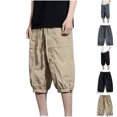 thumbnail image 1 of Big & Tall Men's 3/4 Capri Pants Loose Fit Below Knee Length Summer Lightweight Nylon Stretch Outdoor Hiking Short Pants Quick Dry Breathable Elastic Waist, 1 of 9