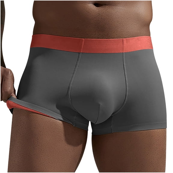 Big & Tall Men's 4XL Cotton Boxer Briefs - Orange, Comfortable & Breathable - Classic Style, Everyday Wear, Durable, Machine Washable